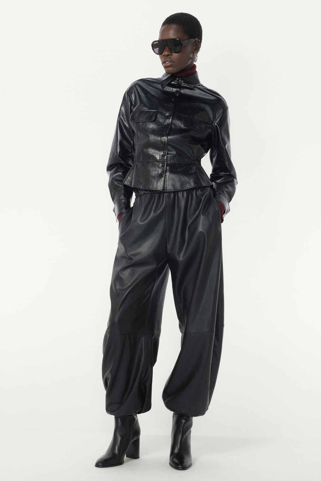 FAUX LEATHER PEPLUM JACKET - THE ITEM ZARA WOMAN фото 3