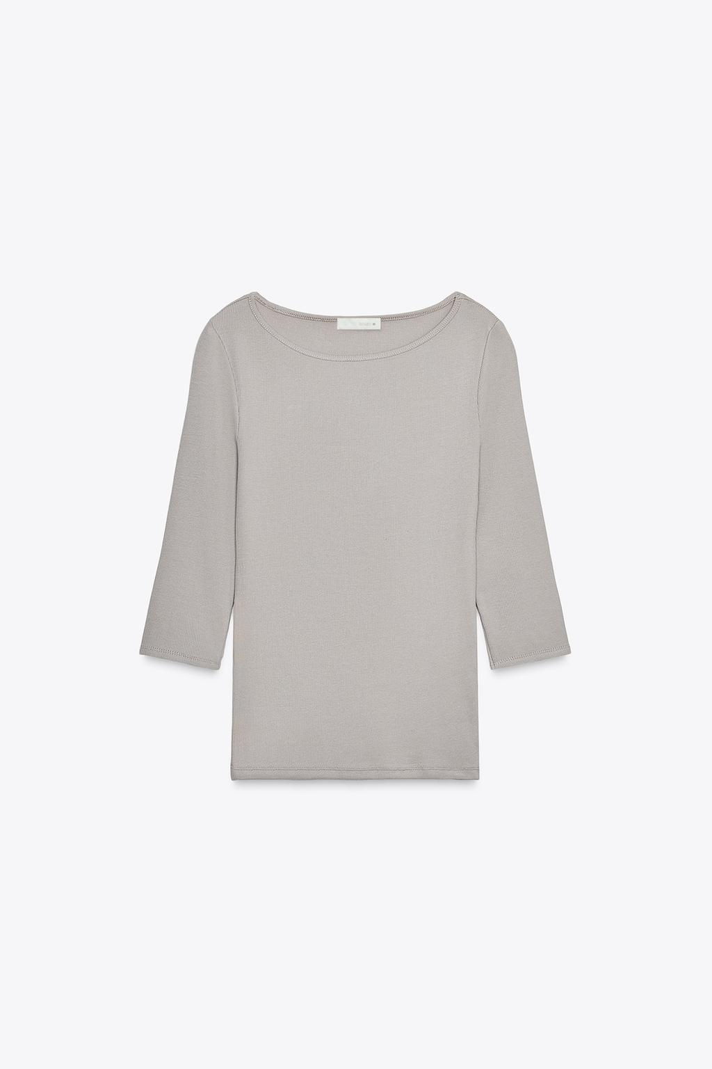 COTTON BOAT NECK T-SHIRT - Zara фото 15