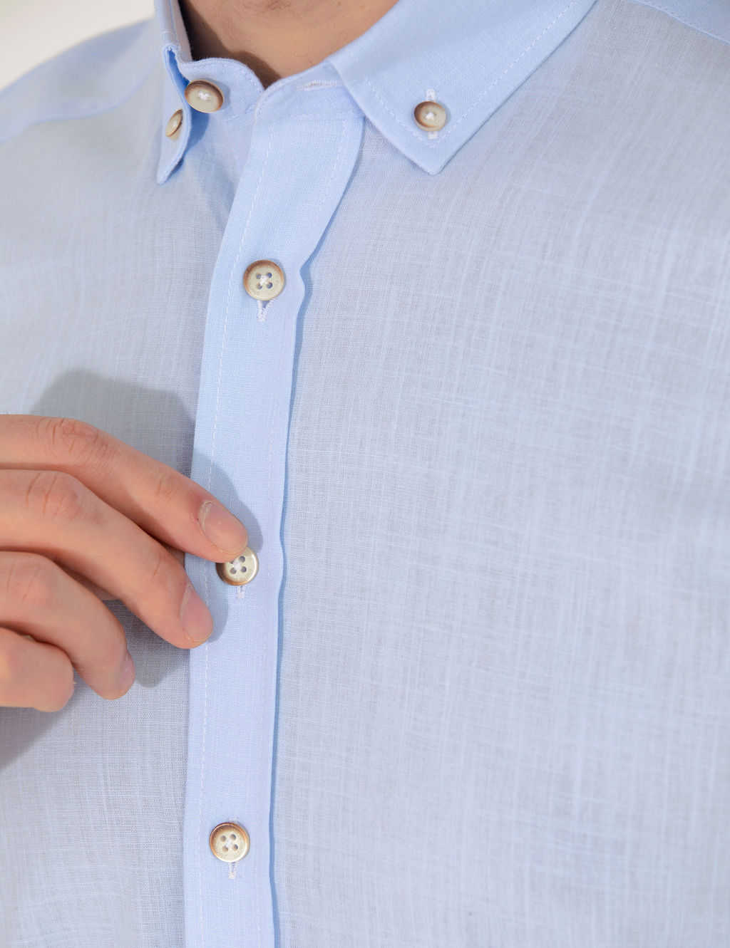 A__k Mavi Slim Fit Uzun Kollu G_mlek