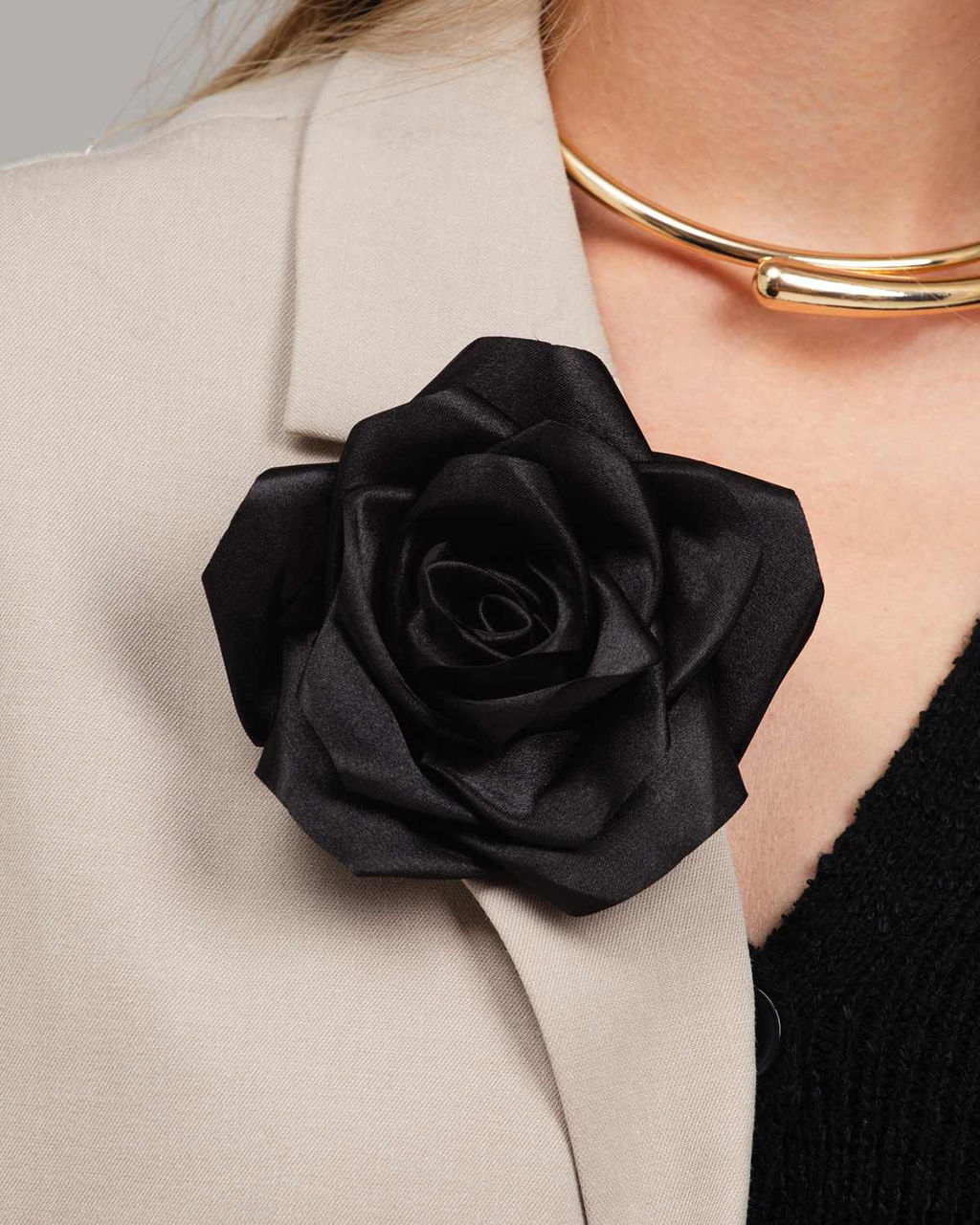 Авторская атласная Брошь цветок