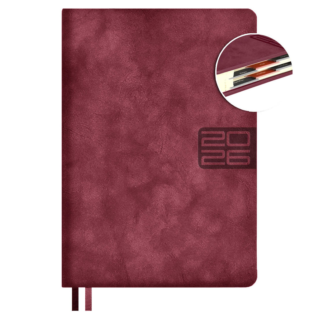 Ежедневник датированный 2026 ESCALADA, #ДУМАЙ КАК МИЛЛИАРДЕР, А5, 176 л., арт. 70241/ 15 ТИВОЛИ ГЛОСС БОРДОВЫЙ