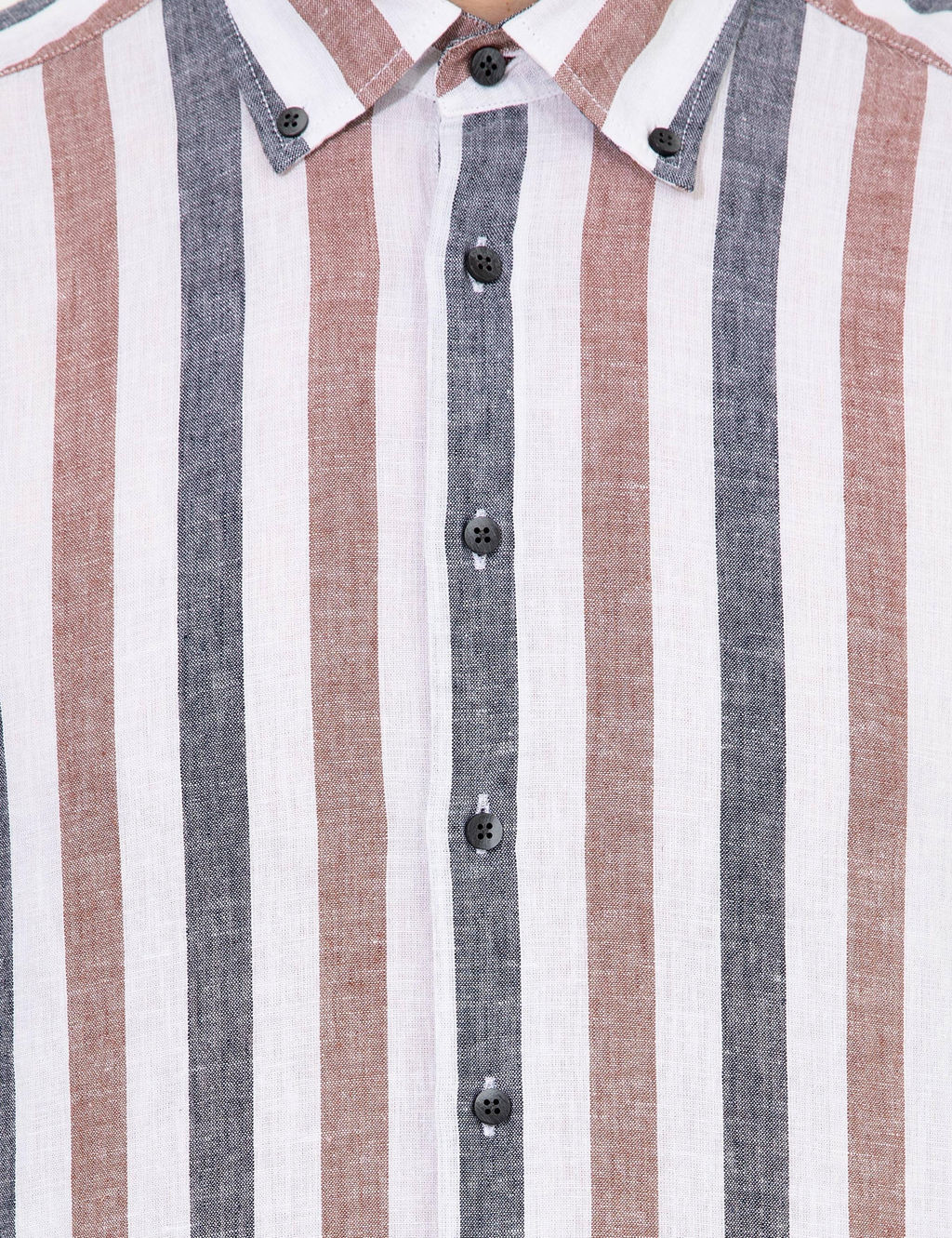 Рубашка узкого кроя с длинным рукавом из смесового льна темно-синего цвета - Cacharel фото 6