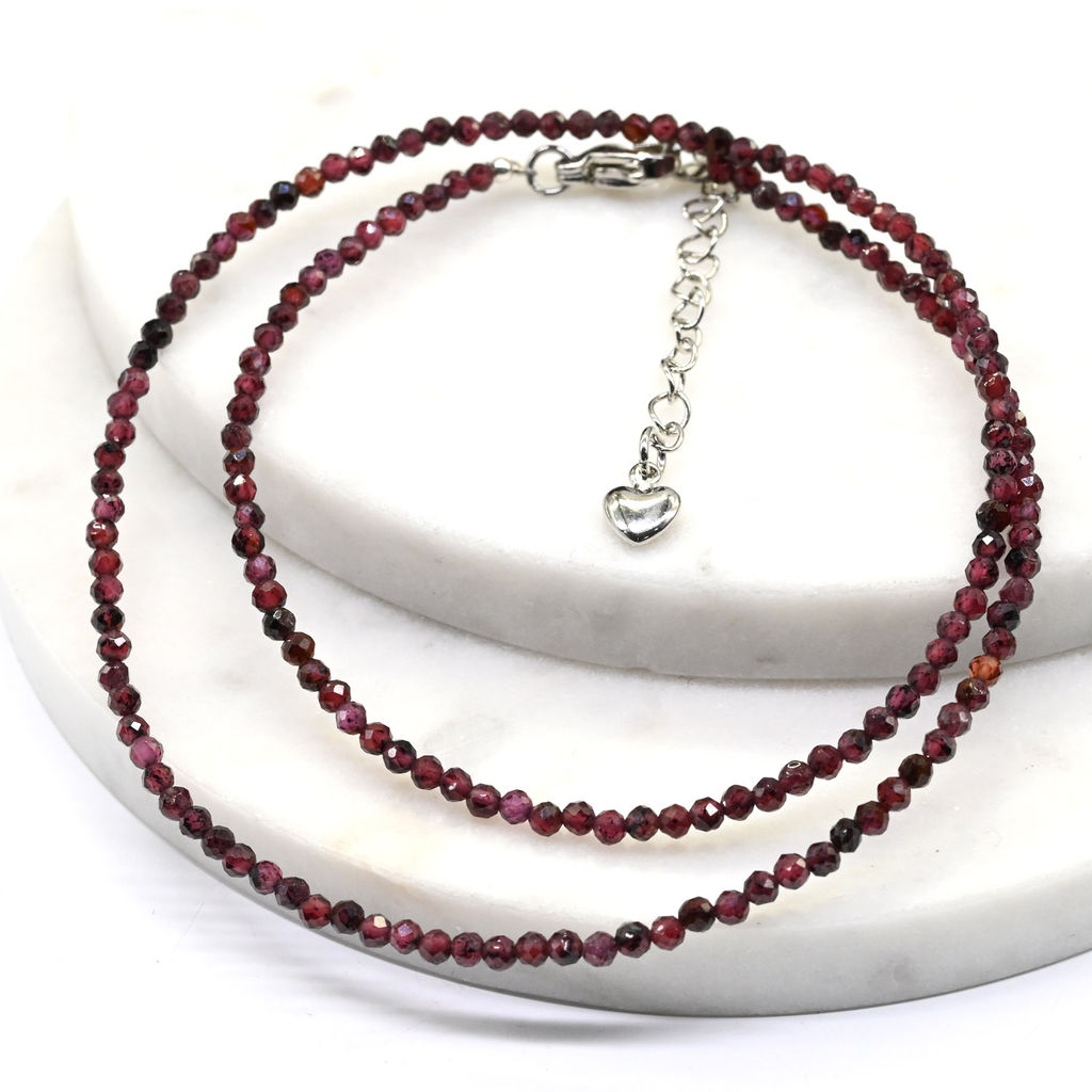 Чокер из граната шарик граненый 2мм, 40см Радуга камня