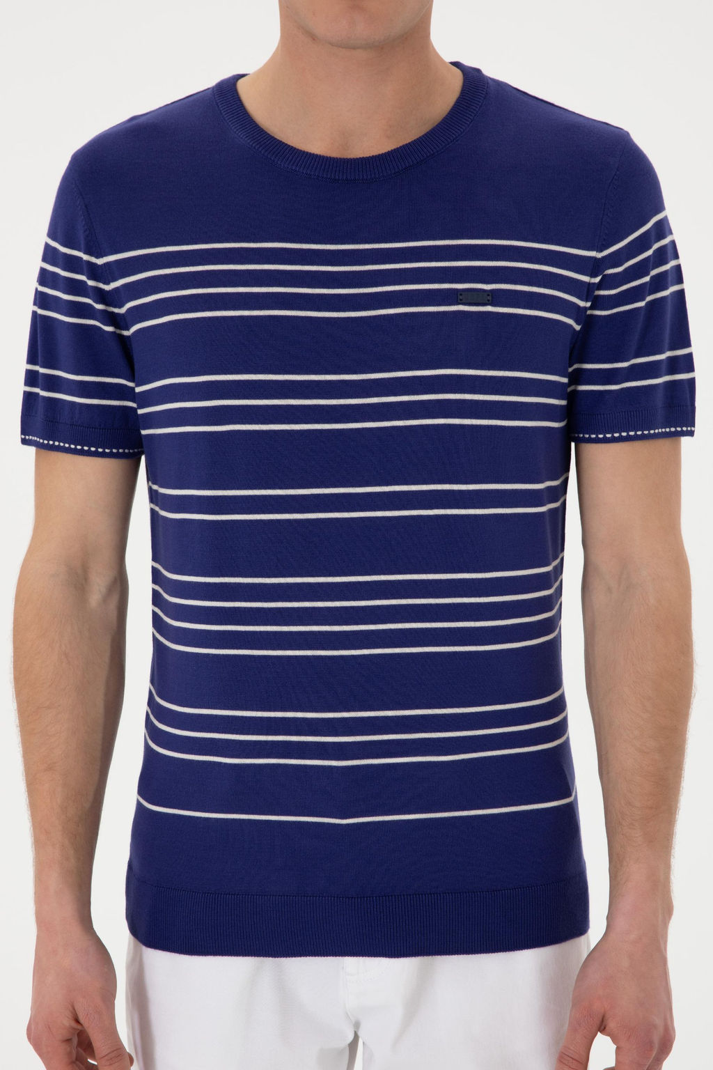 Erkek Slim Fit Bisiklet Yaka A__k Lacivert Ti__rt Sepette S_rpriz _ndirim - U.s. polo assn фото 13