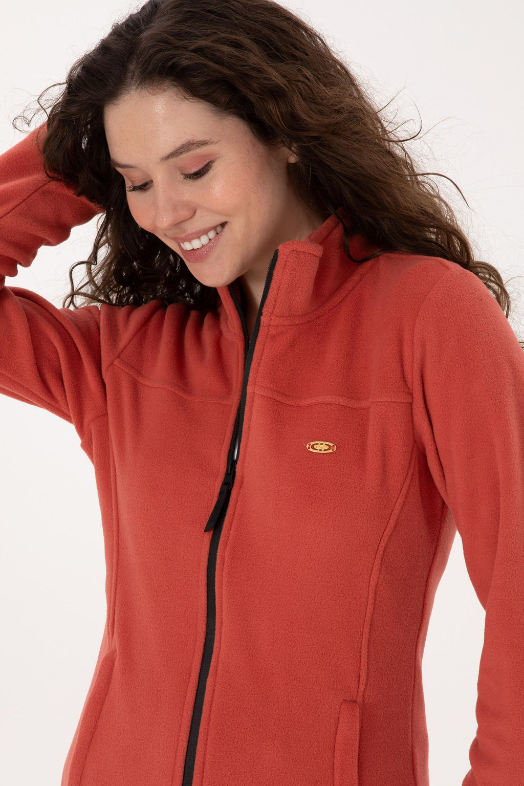 Kad_n Kiremit Fermuarl_ Dik Yaka Polar Sweatshirt - U.s. polo assn фото 2