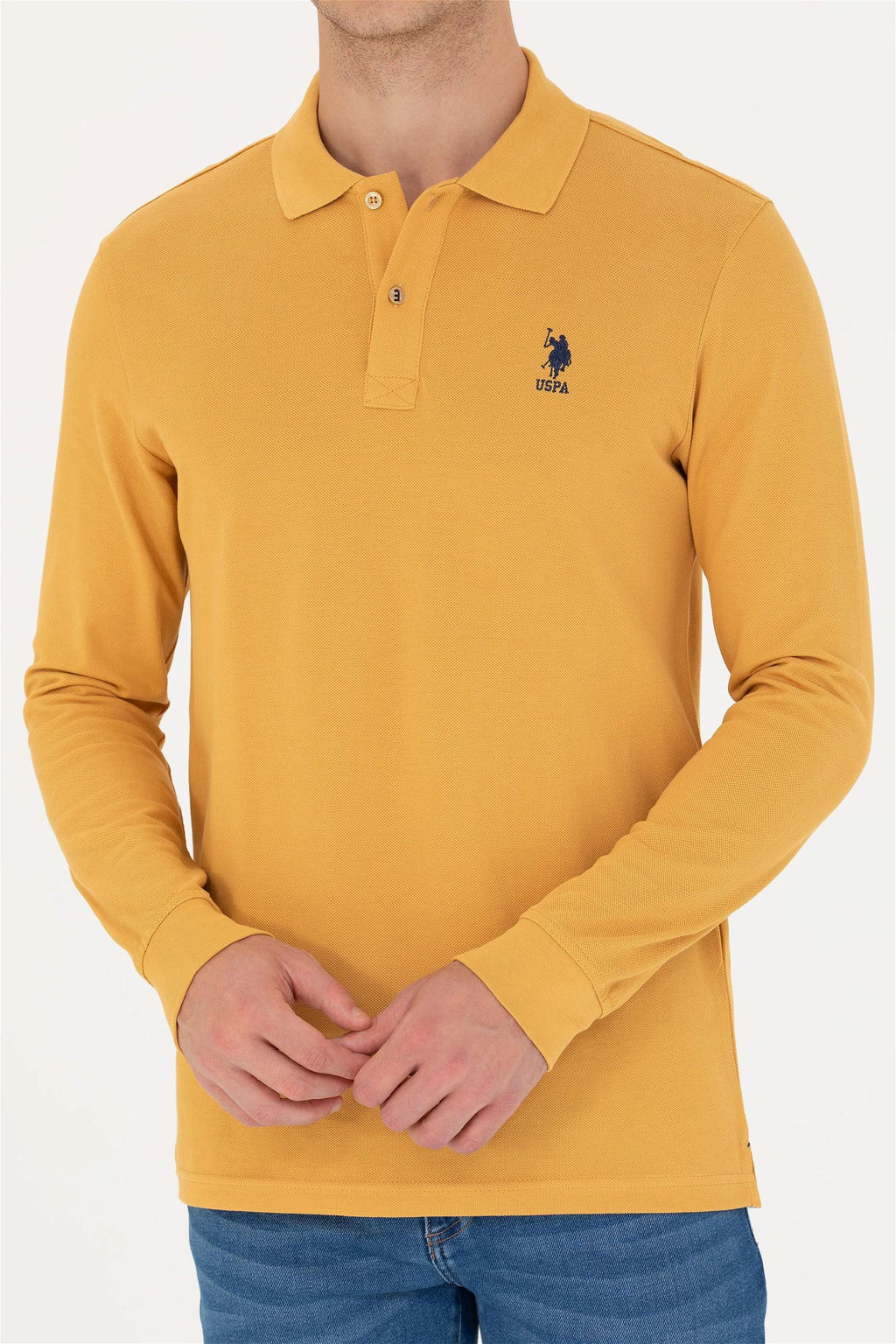 Мужской горчичный базовый свитшот Неожиданная скидка в корзине - U.s. polo assn фото 6