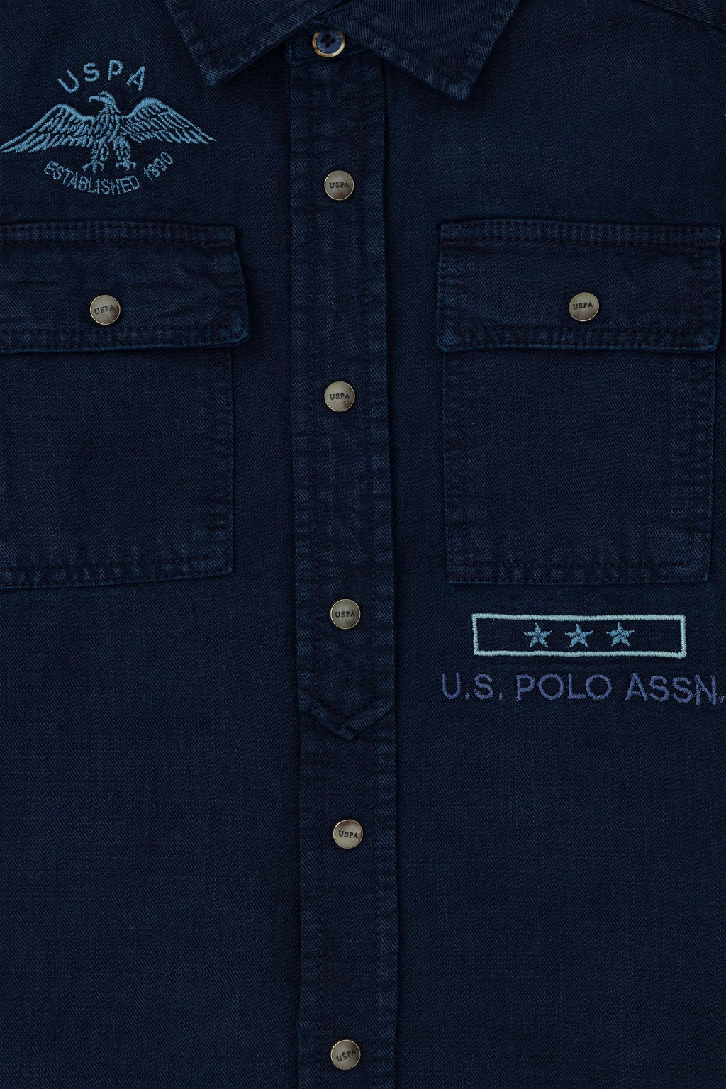 Темно-синяя рубашка с длинным рукавом для мальчика - U.s. polo assn фото 3