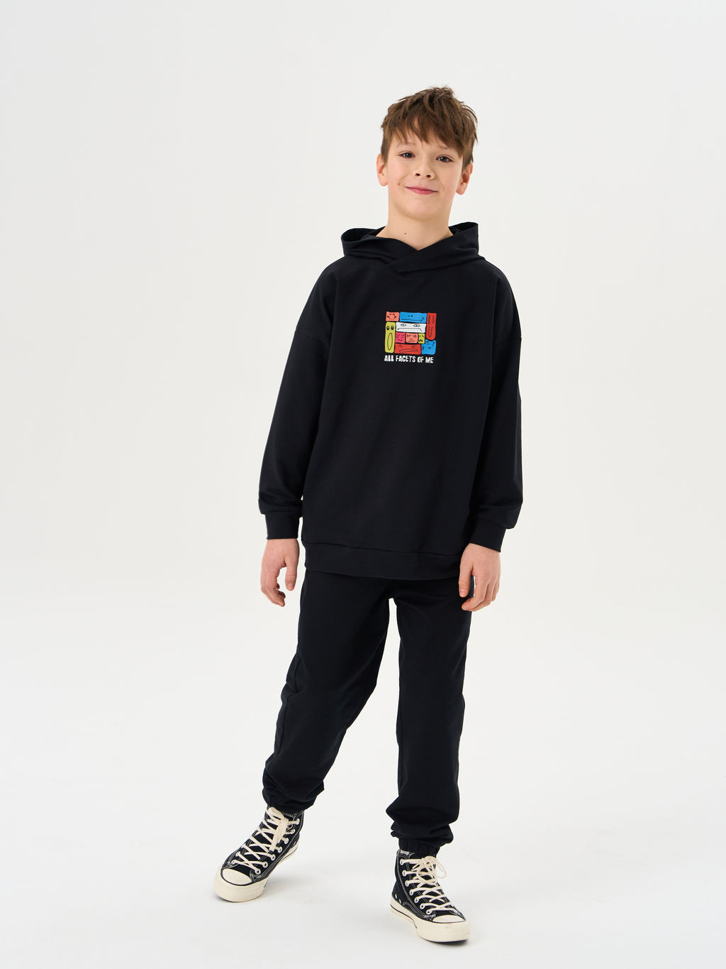 Джоггеры облегченные "Уголь" с карманами 7+