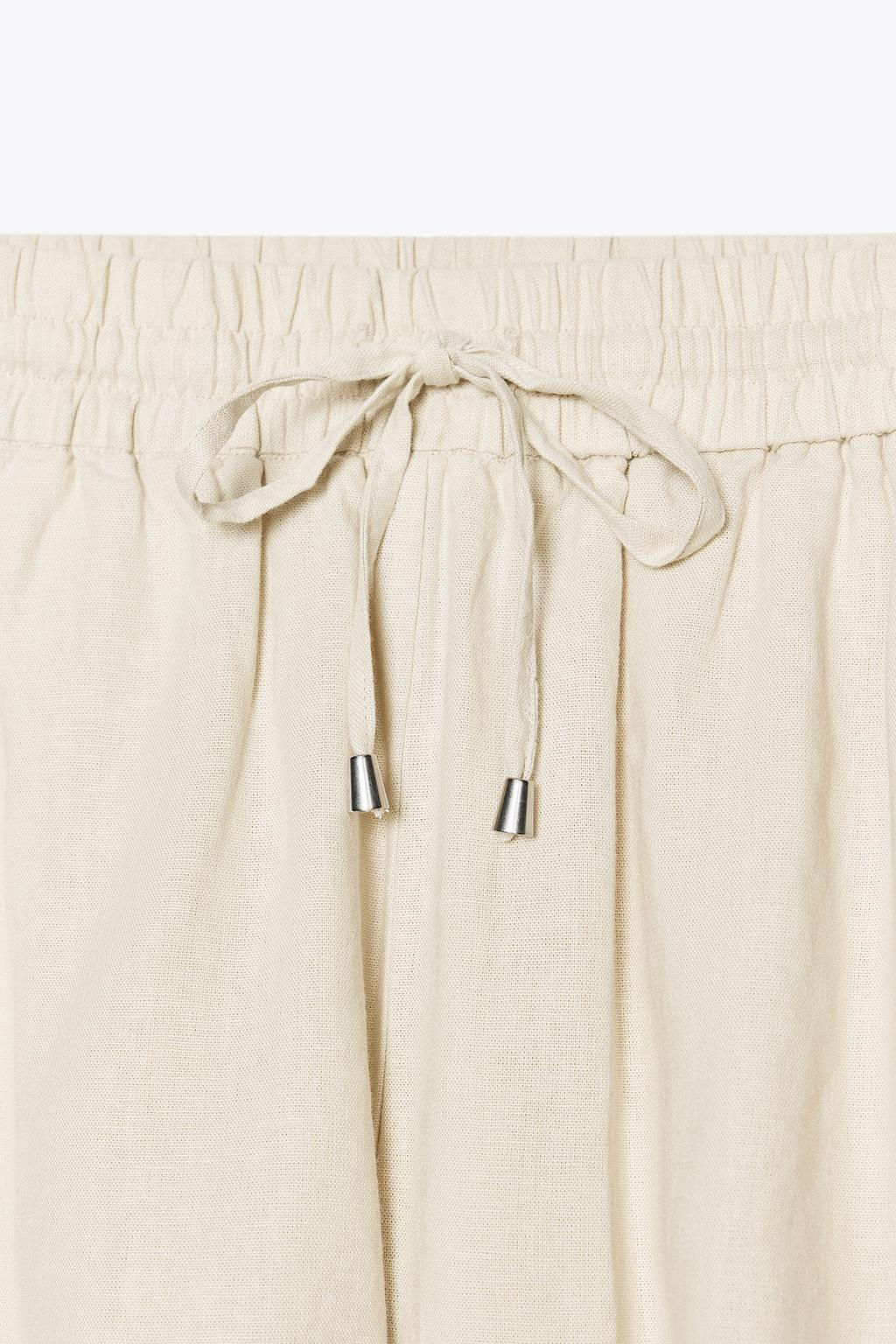 LINEN BLEND BOXER BERMUDA SHORTS - Zara фото 8