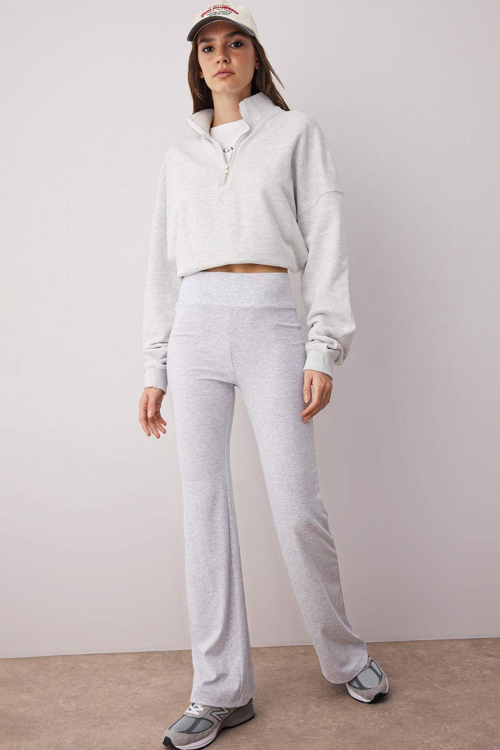 Gri Melanj- Siyah Ispanyol Paca 2li Paket Pantolon TWOAW26PL00057