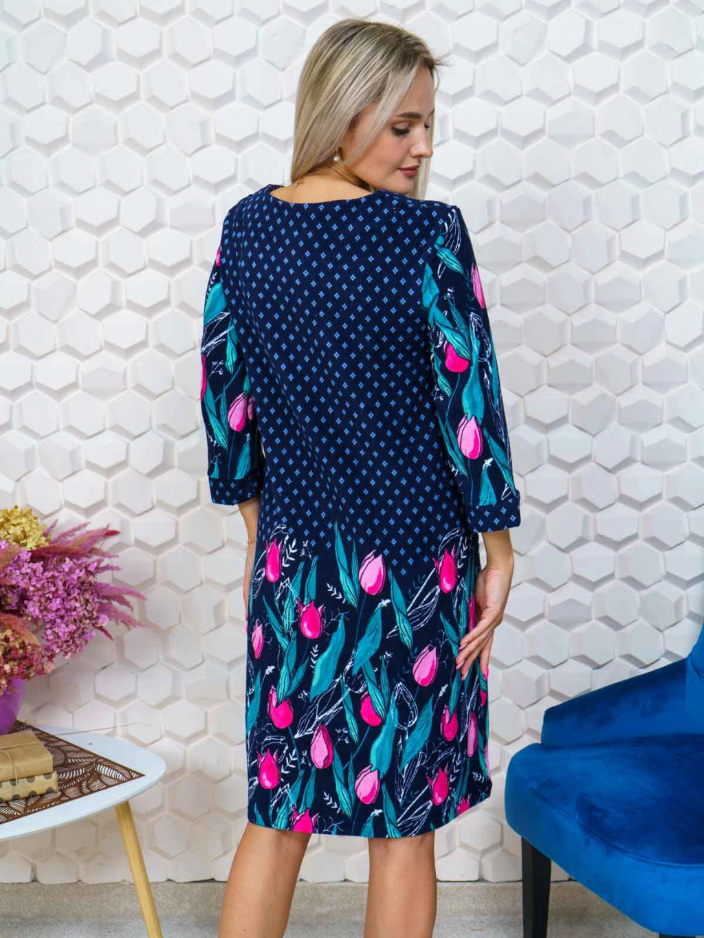 Халат женский, цвет синий