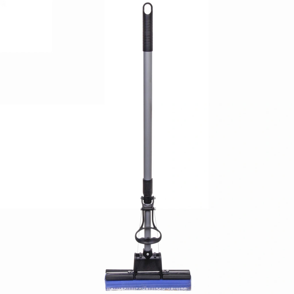 Швабра Селфи с губкой ПВА металлическая ручка 110 см(отжим один ролик) 8019