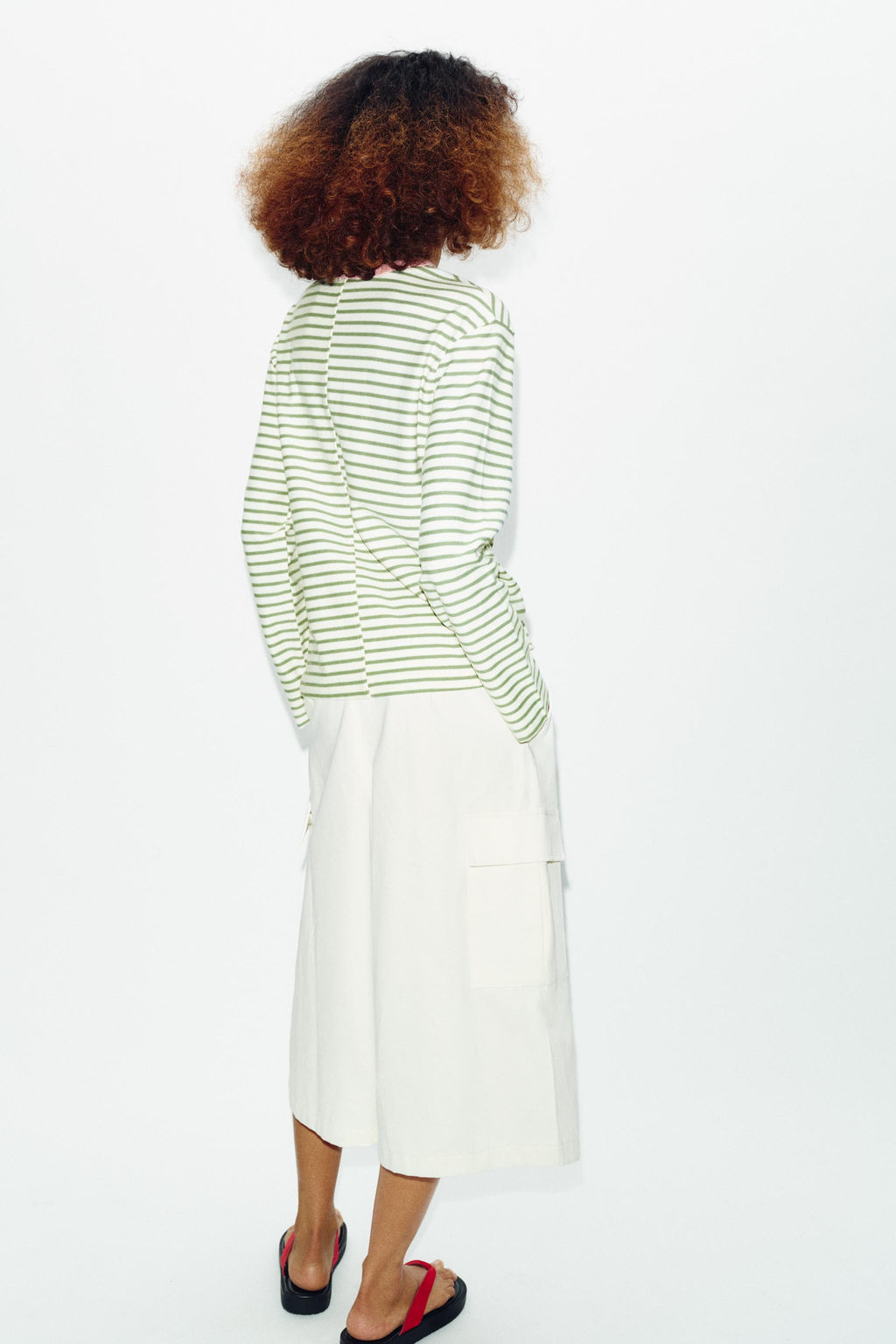 CAMISETA RAYAS MANGA LARGA / Raya verde - Zara фото 4