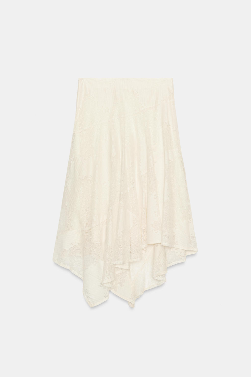 FALDA MIDI ENCAJE ASIM?TRICA / Crudo - Zara фото 5