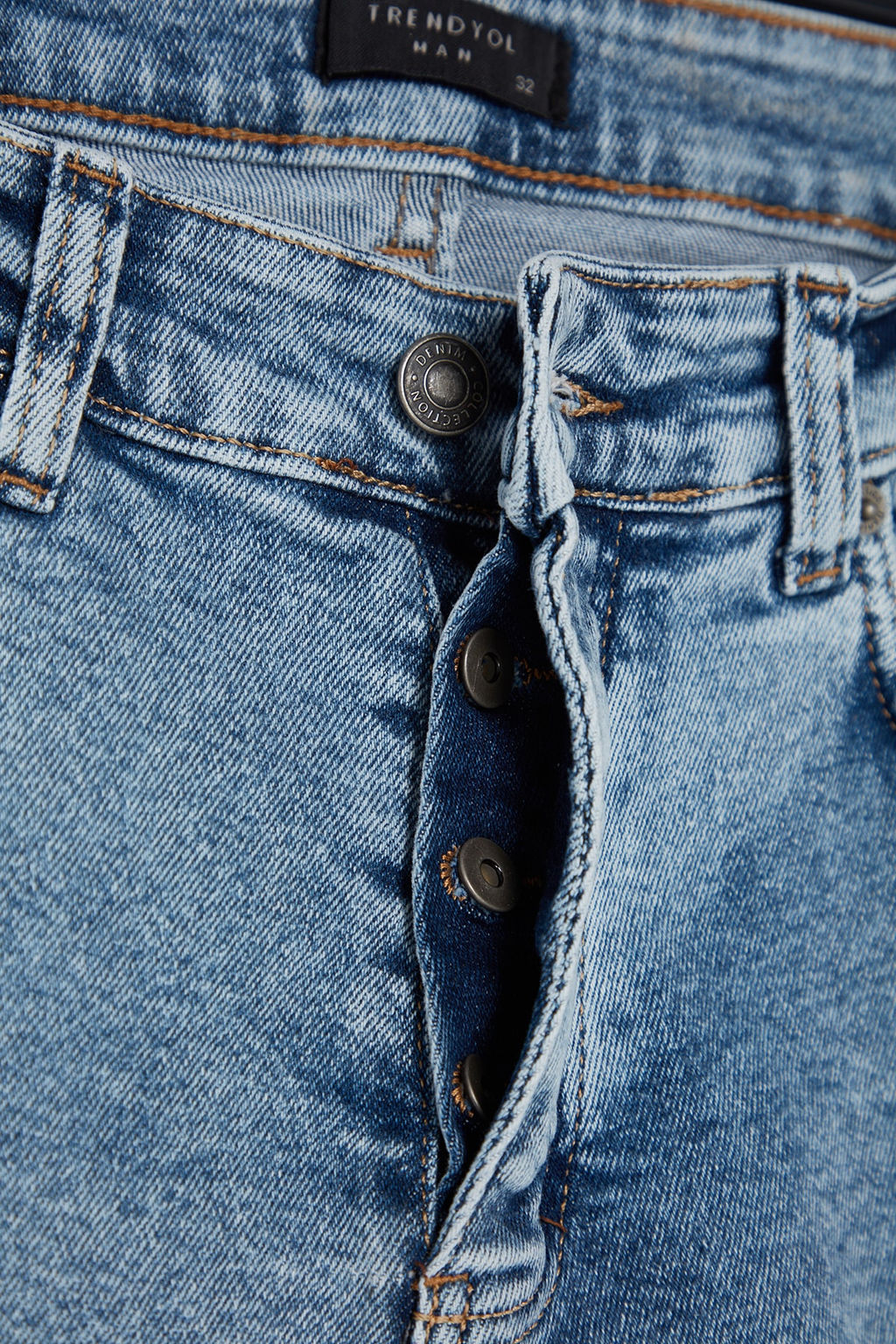 TRENDYOL MAN Ac?k Mavi Skinny Fit Esnek Kumas Dar Kesim Jeans Kot Pantolon TMNAW24JE00006 - Trendyolmilla фото 8