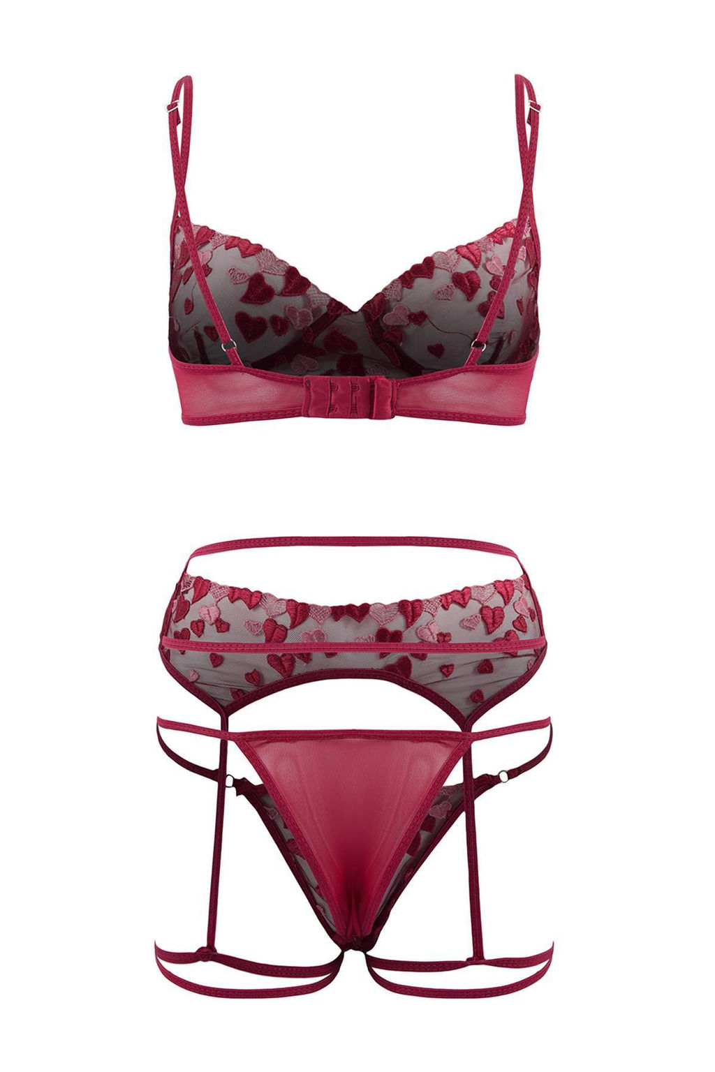 Bordo Brode Kalp Kaps?z Ic Camas?r? Tak?m? THMSS26CC00035 - Trendyolmilla фото 2