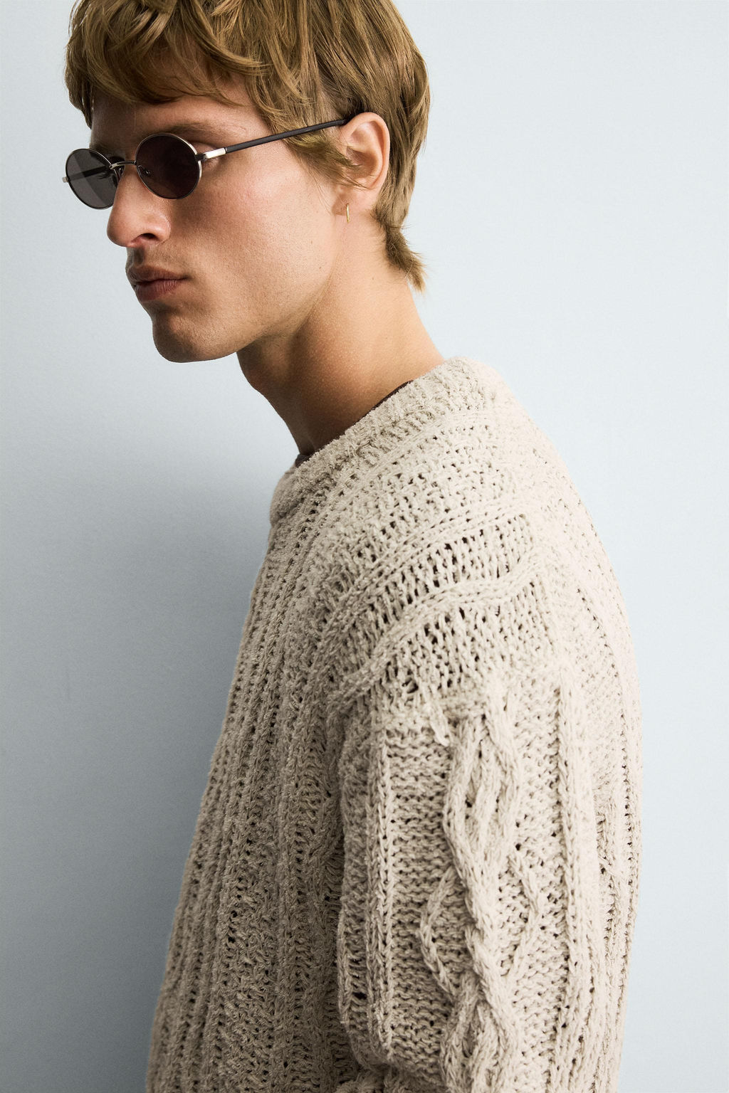 TEXTURED CABLE-KNIT SWEATER - Zara фото 5