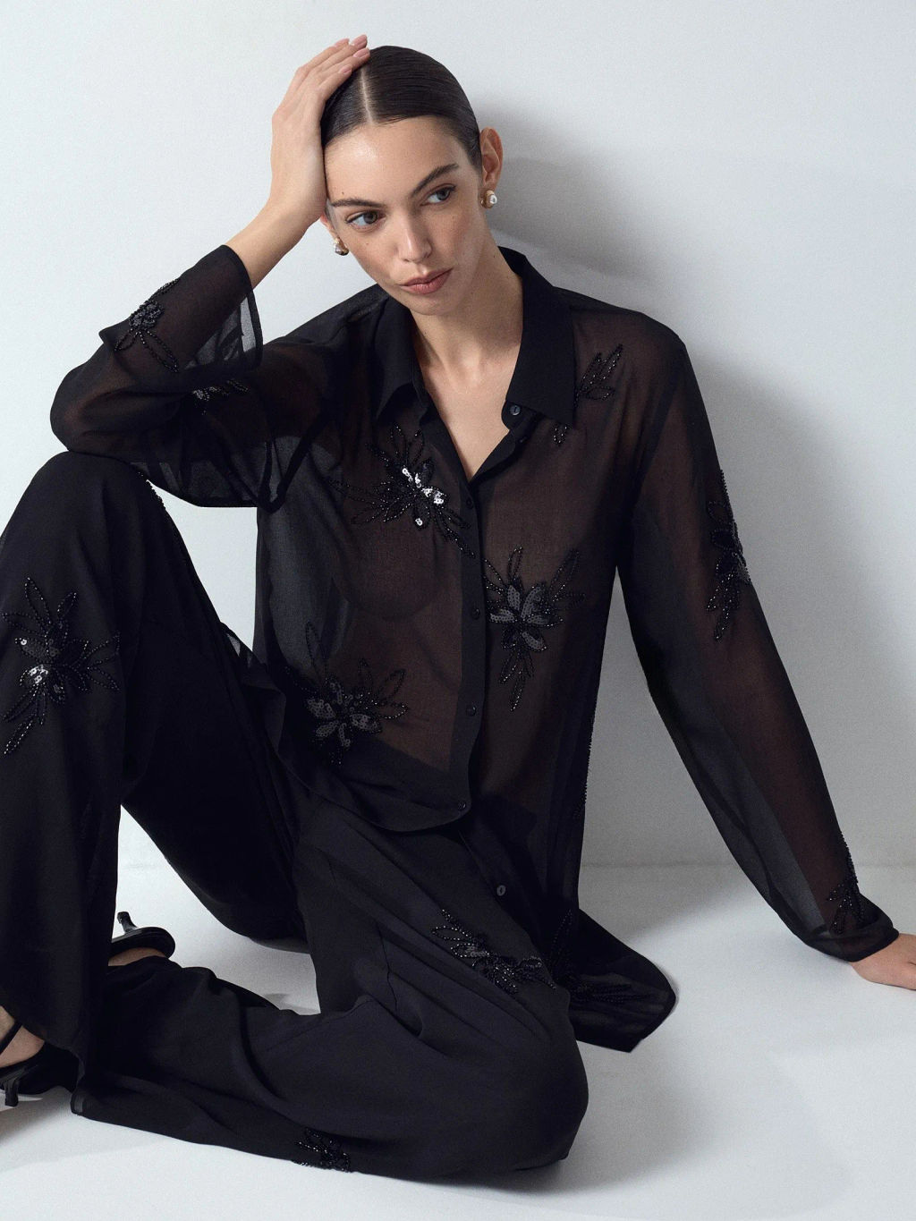 ЕМКА / Рубашка с узором из бисера - Emka фото 4