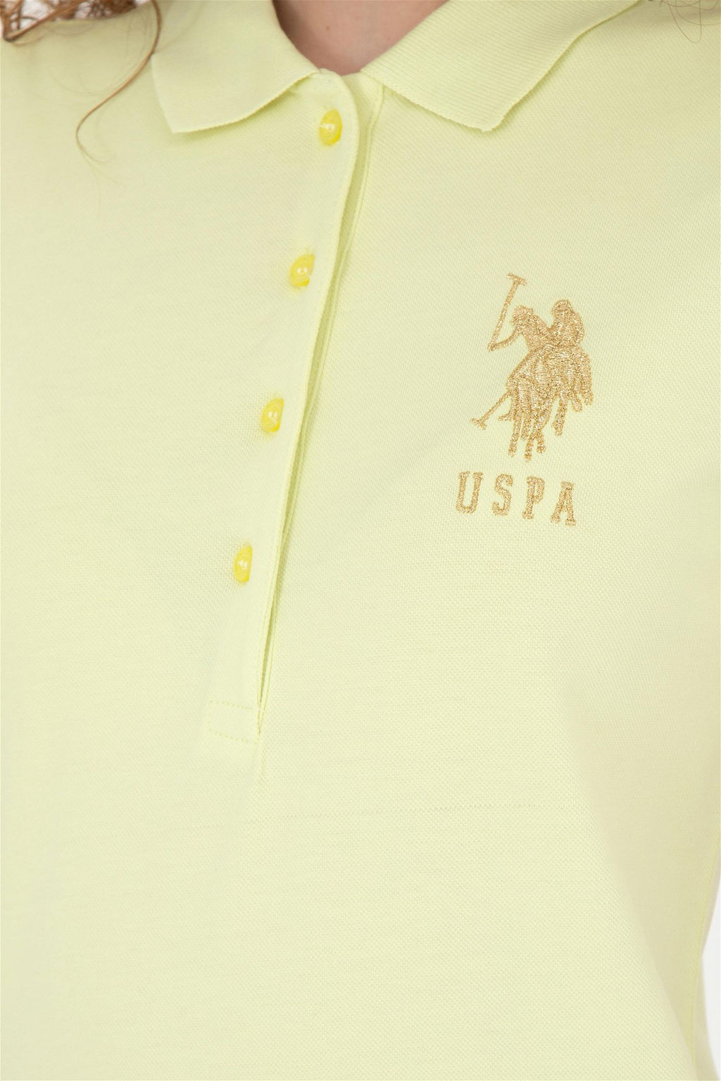 Женская светло-желтая базовая футболка - U.s. polo assn фото 7