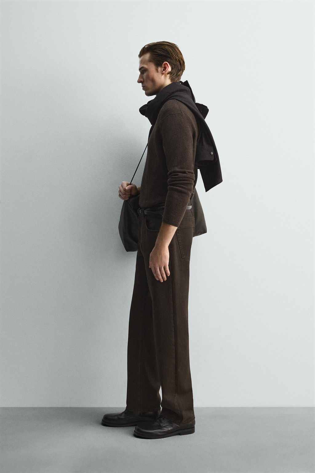 WAXED FINISH STRAIGHT-LEG JEANS - Zara фото 4