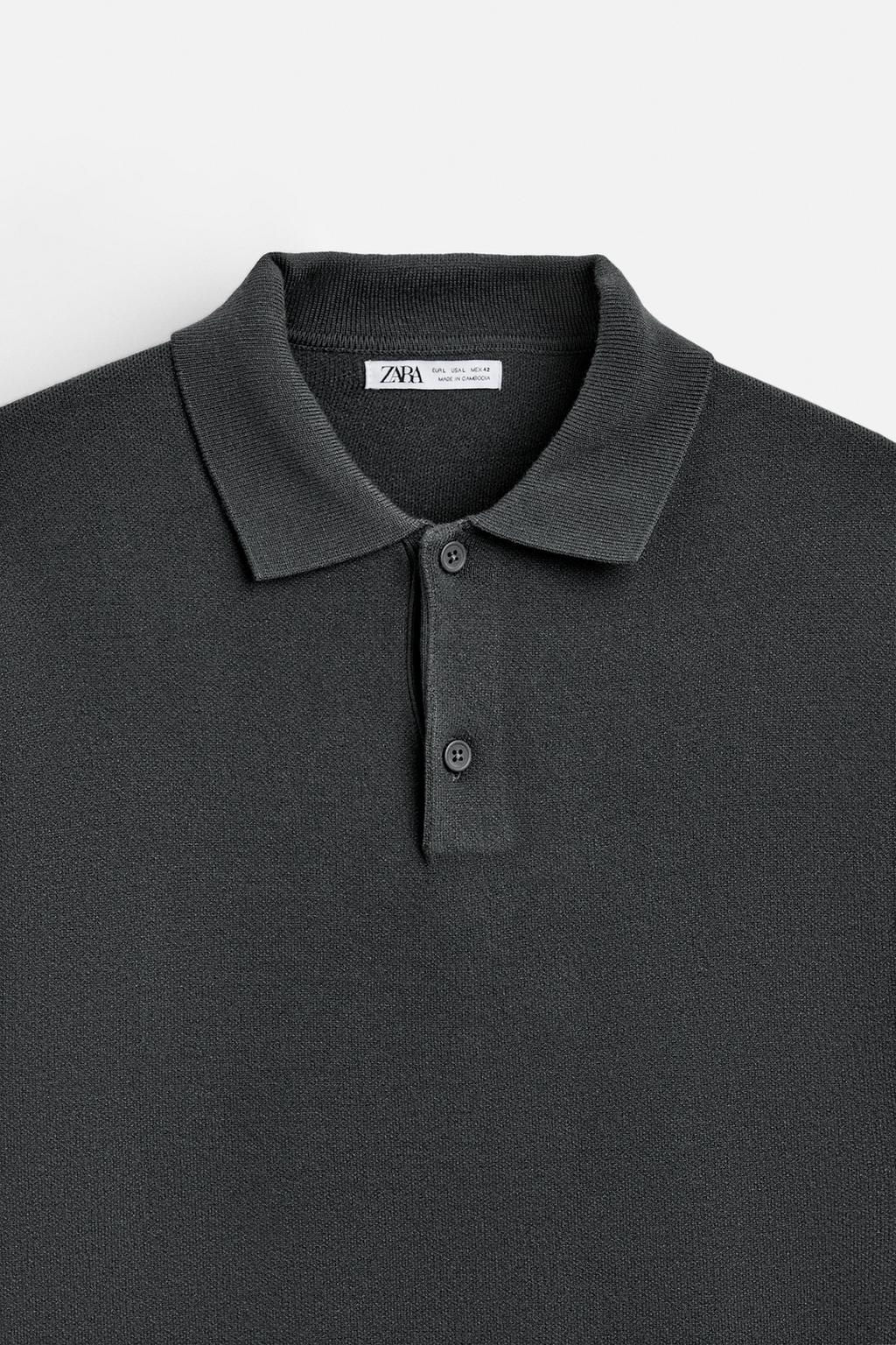 VISCOSE BLEND KNIT POLO SHIRT - Zara фото 8