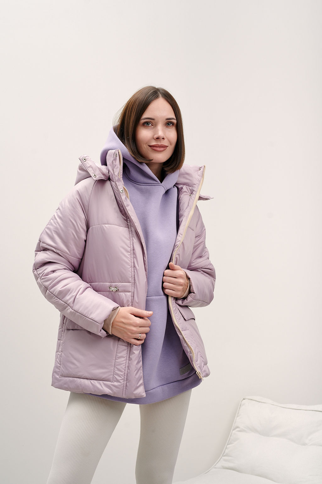 Куртка женская зимняя "Лео" пудра