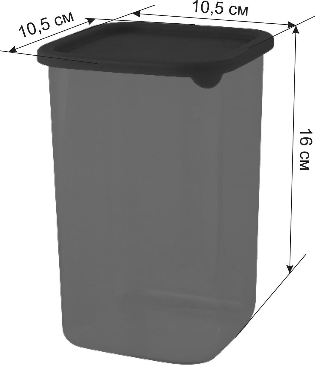 Цена за 2 шт. Банка для сыпучих продуктов Sugar&Spice Black квадратная 1,2л, с гибкой крышкой SE168510621