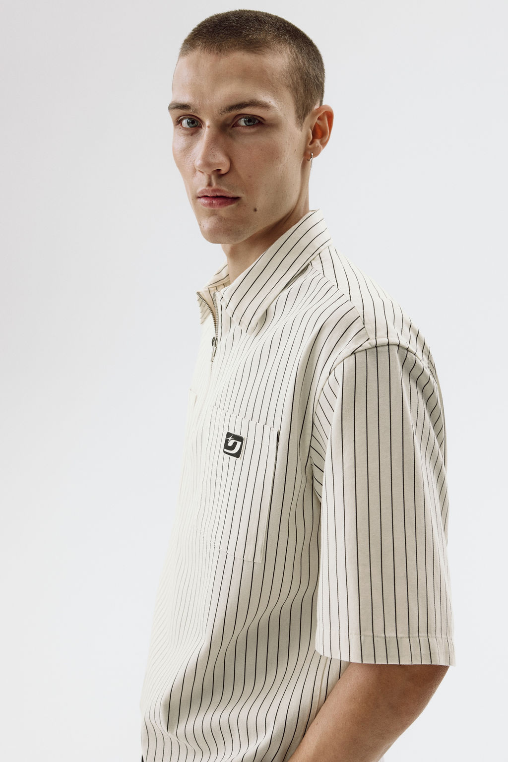 Camisa de sarga con media cremallera Relaxed Fit - H&m фото 3