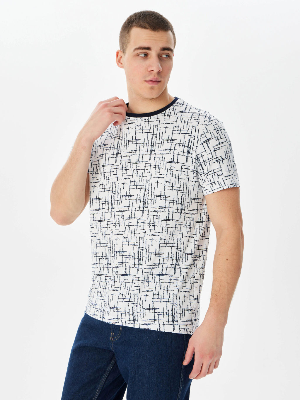 Футболка мужская короткий рукав GREG G145-KD1-SA-UT2024 (синий принт)  фото 12