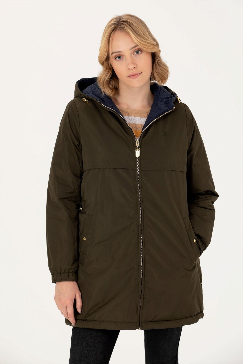 U. S. Polo Assn Женское пальто цвета хаки - U.s. polo assn фото 3