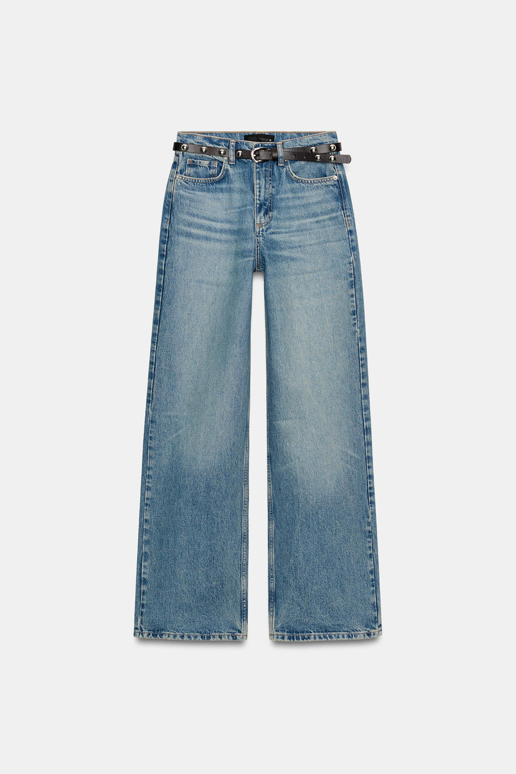 JEANS Z1975 STRAIGHT TAPERED TIRO ALTO CINTUR?N / Azul claro - Zara фото 8
