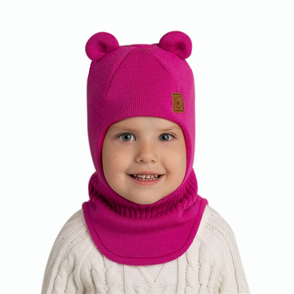 Шапка-шлем Мишка вязаный двухслойный (полушерсть) - Elfoxo фото 6