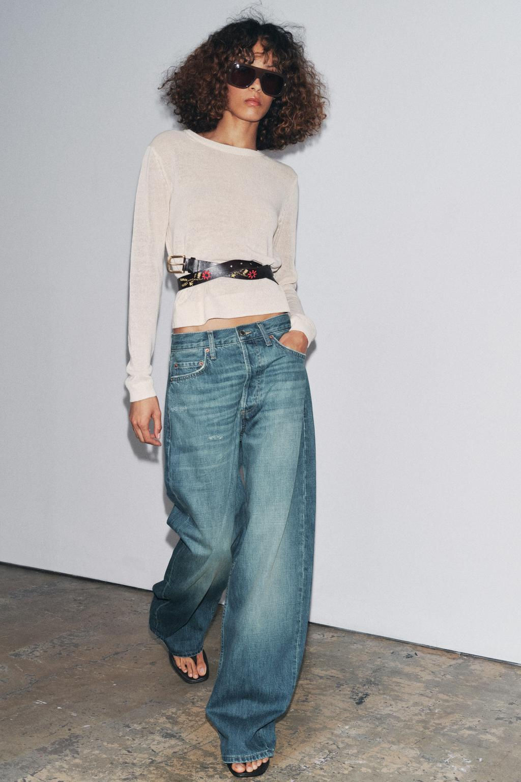 JEANS ZW COLLECTION RELAXED MID-WAIST - Zara фото 3