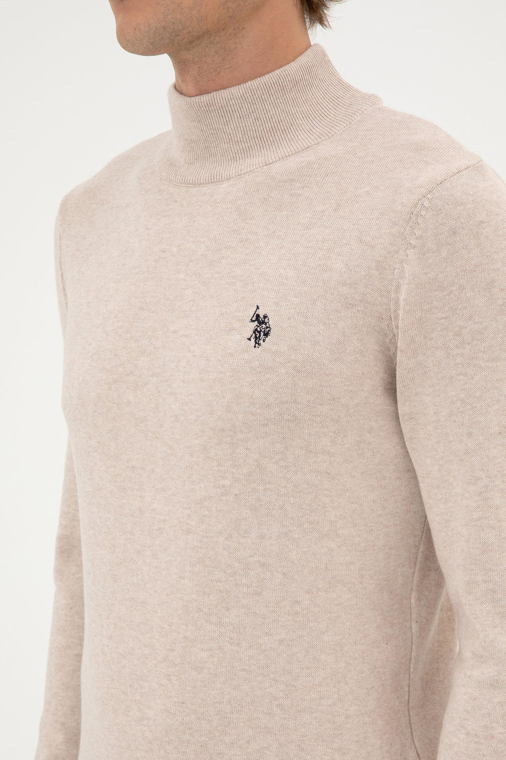 Erkek Slim Fit Bo_azl_ Ta_ Melanj Basic Kazak - U.s. polo assn фото 7