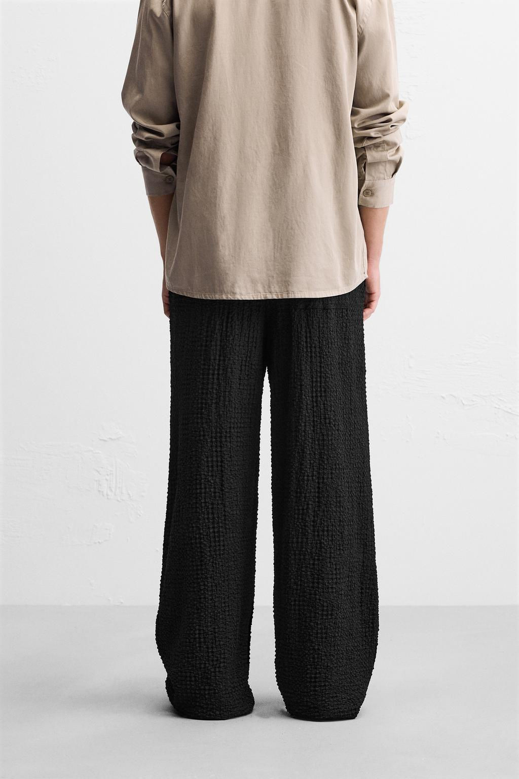 JACQUARD TEXTURED TROUSERS - Zara фото 3