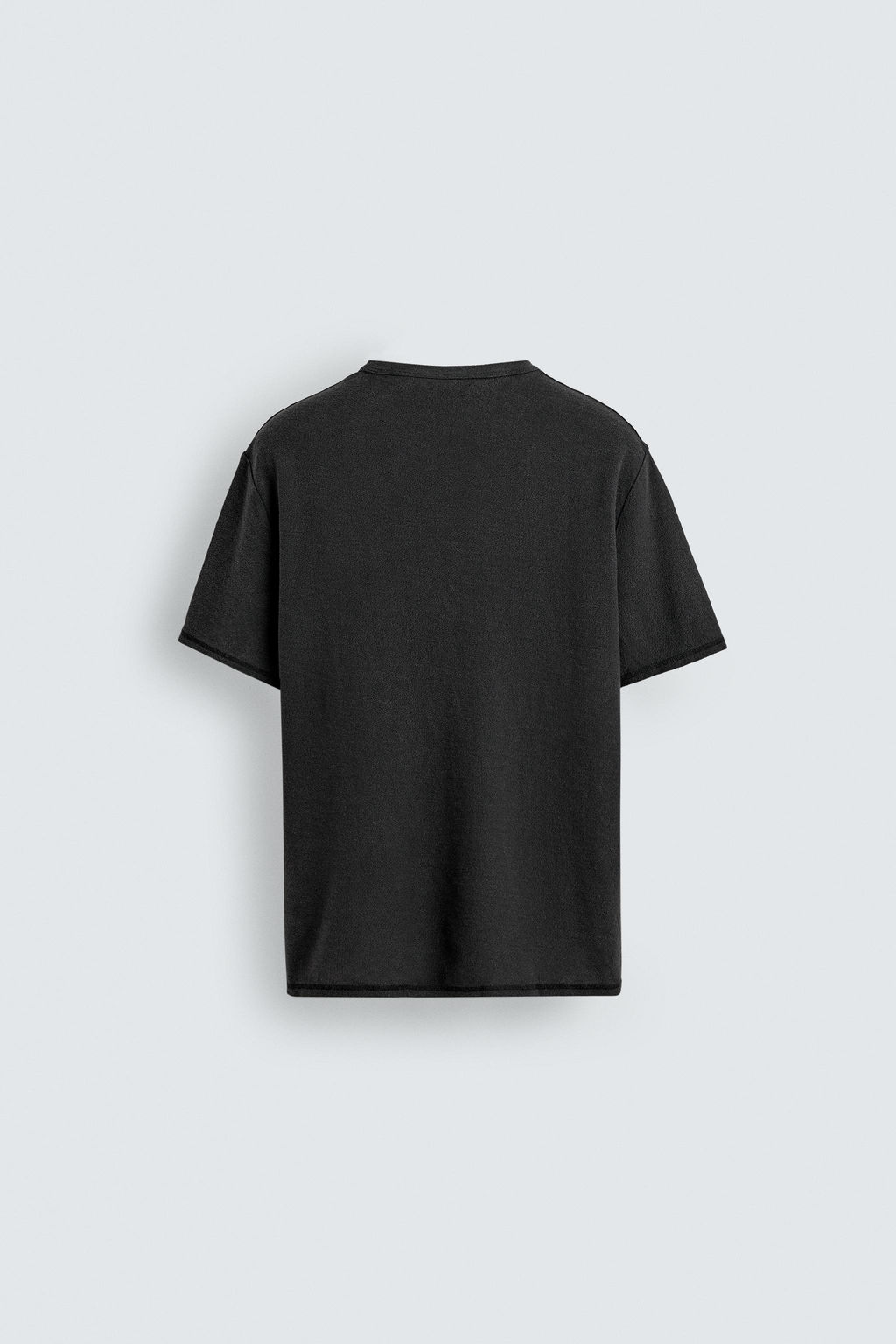 CAMISETA PUNTO ESTAMPADO LAVADO / Negro