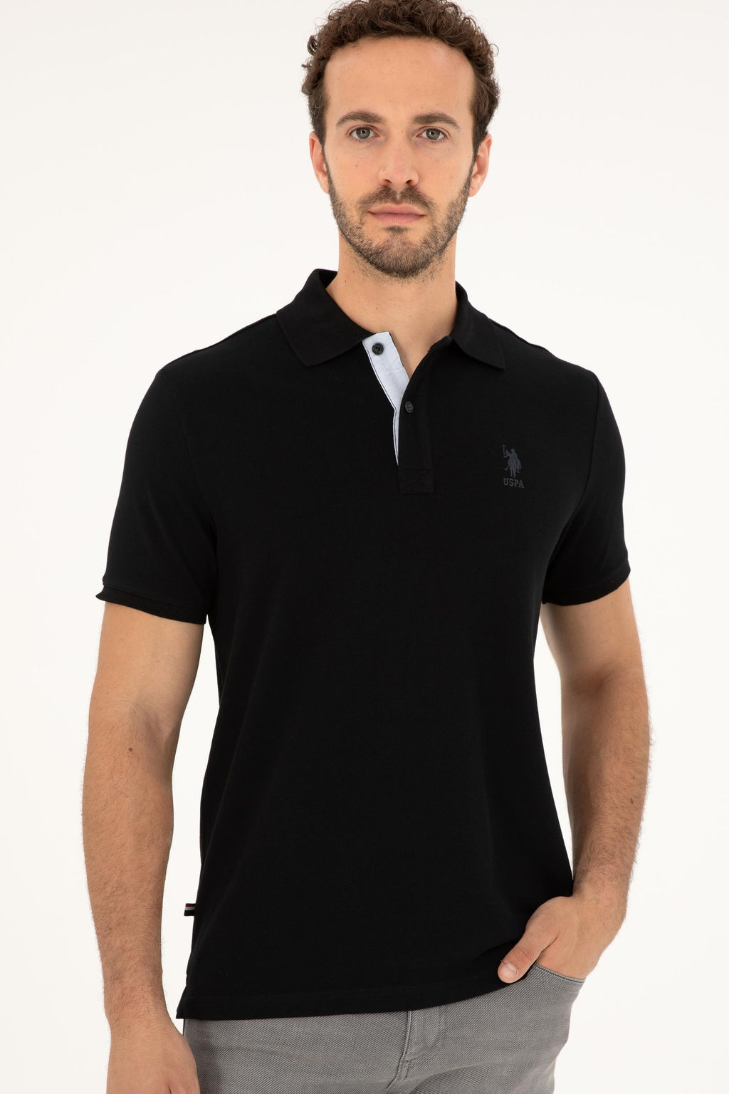 U. S. Polo Assn / Мужская черная базовая футболка - U.s. polo assn фото 3