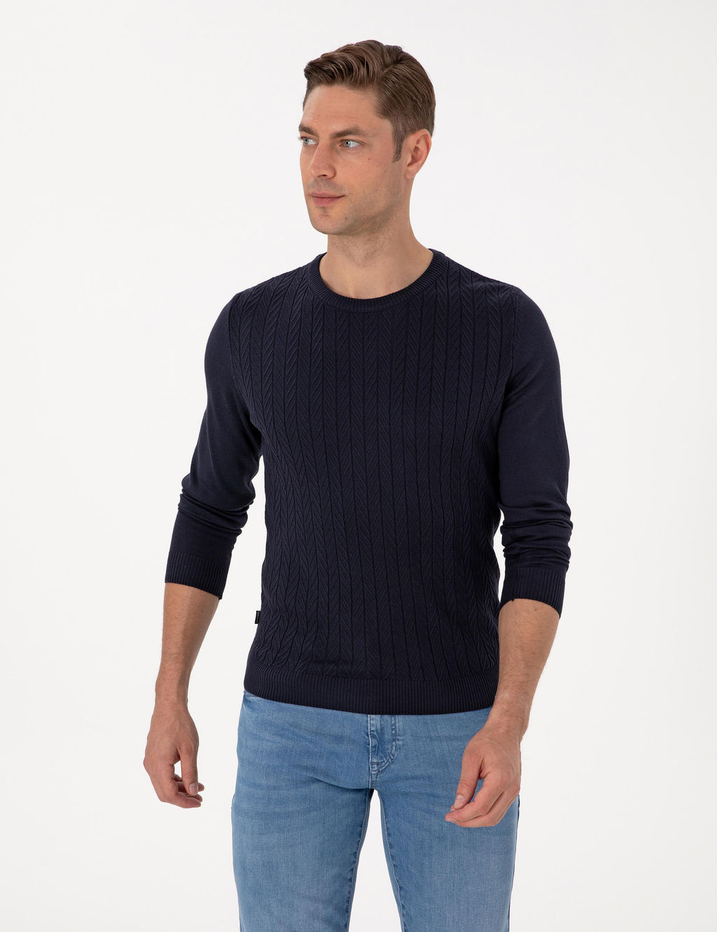 Laciver Slim Fit Bisiklet Yaka Triko Kazak - Pierre cardin фото 3