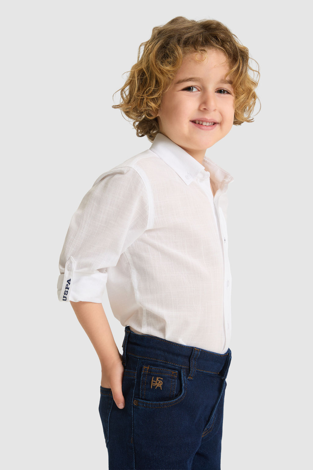 Erkek Гocuk Beyaz Uzun Kollu Basic GГmlek - U.s. polo assn фото 3