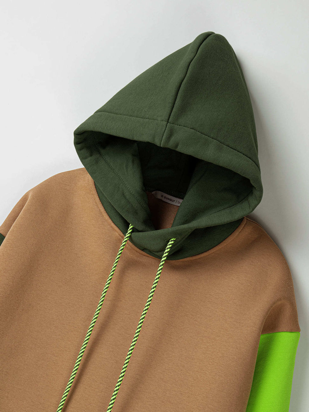 Худи Колор блок Песок утепленное 7+ - Bungly фото 3