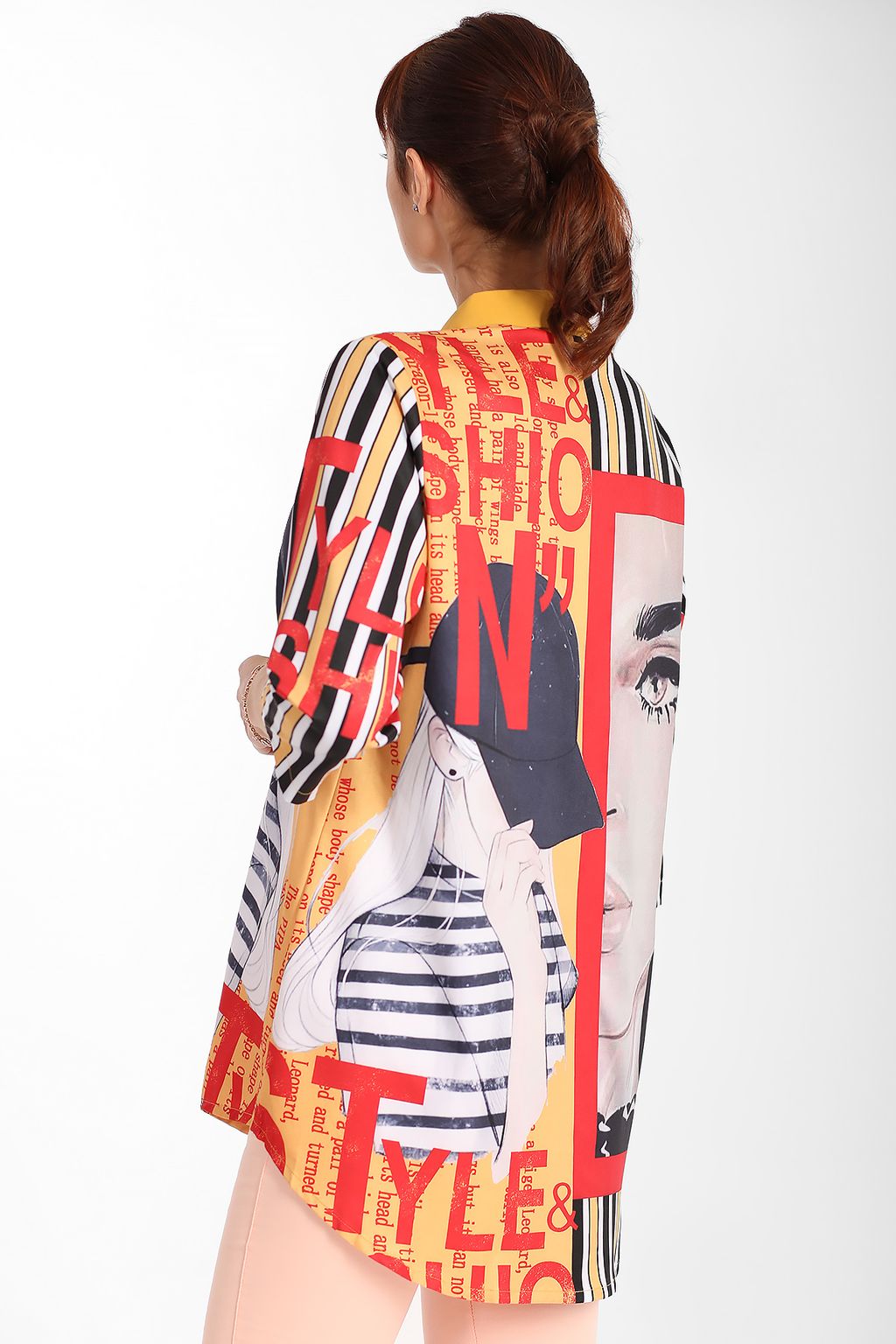 Рубашка женская стильная больших размеров - Almond фото 2