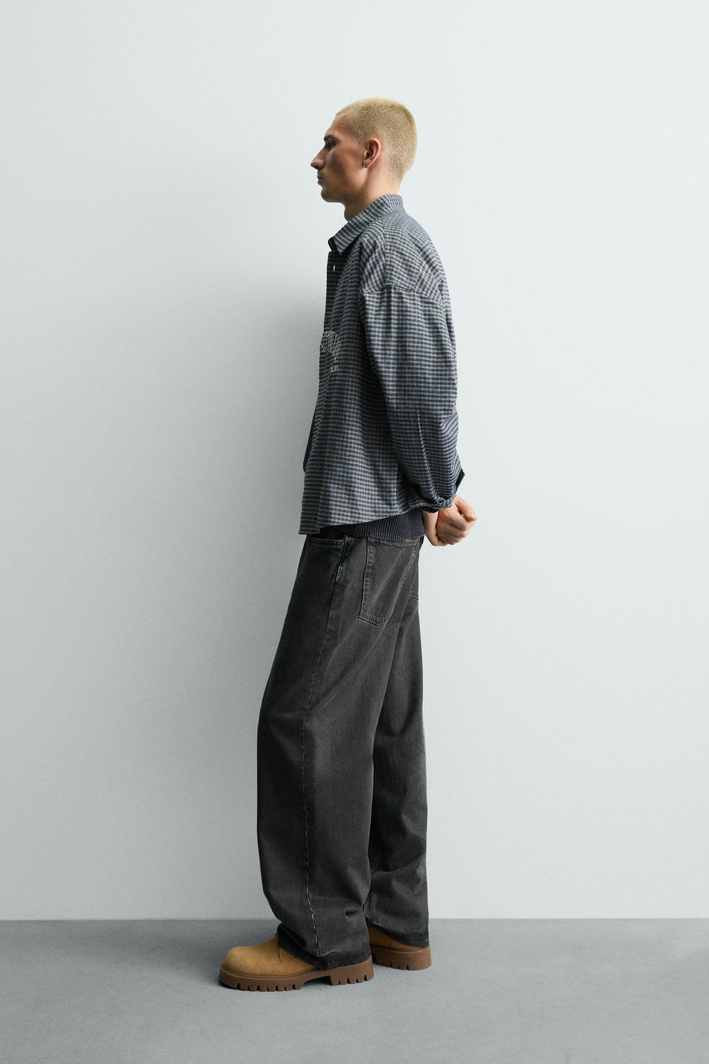 EMBROIDERED CHECK SHIRT - Zara фото 4