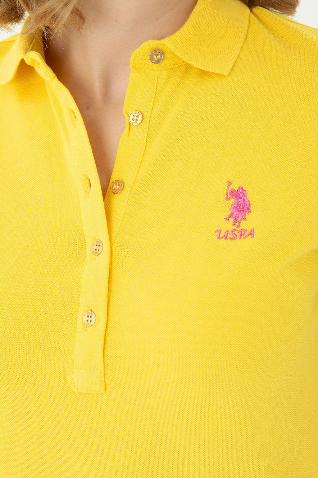 Женское желтое трикотажное платье - U.s. polo assn фото 7