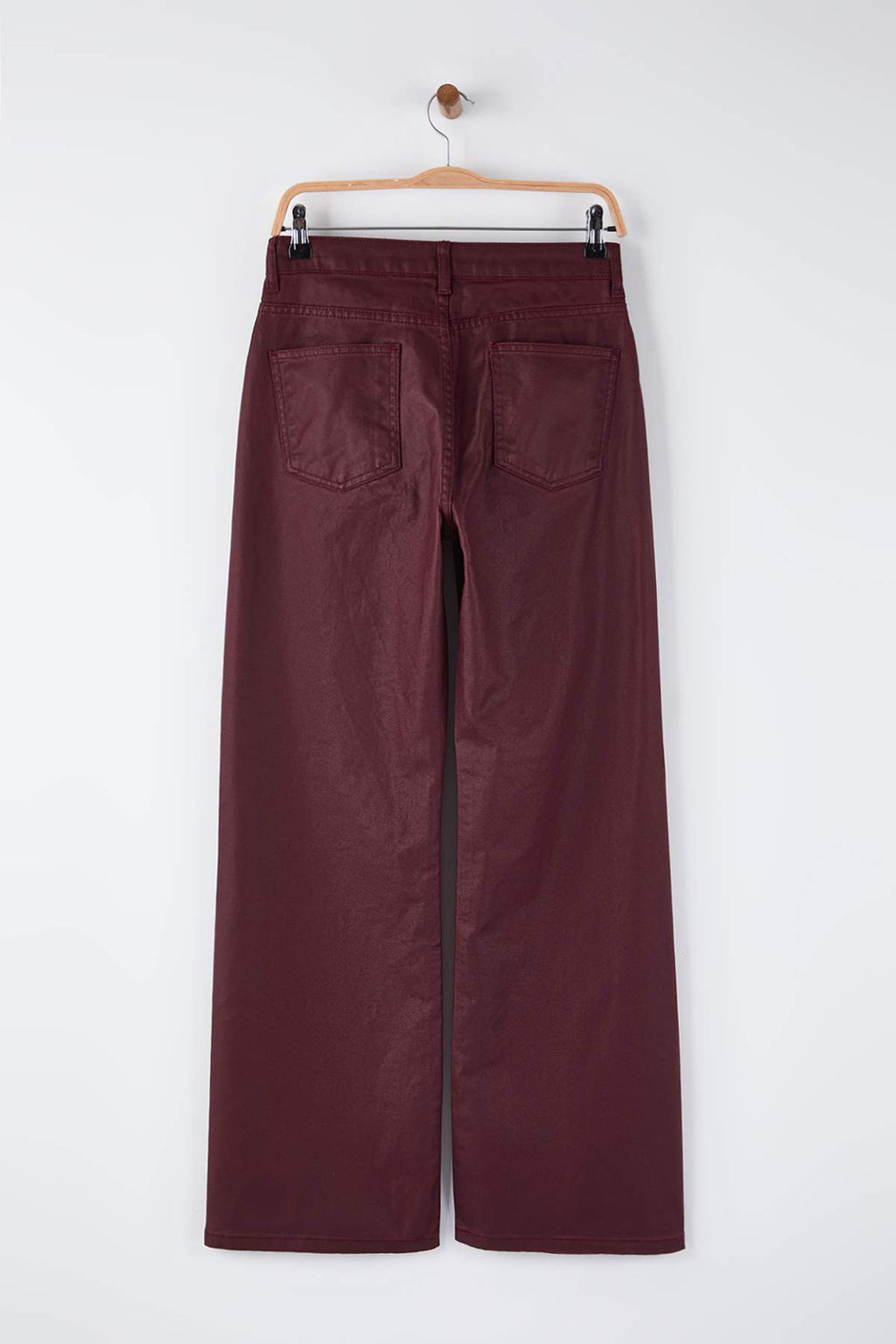 Bordo Kaplamal? Yuksek Bel Wide Leg Jeans TWOAW26JE00166 - Trendyolmilla фото 7