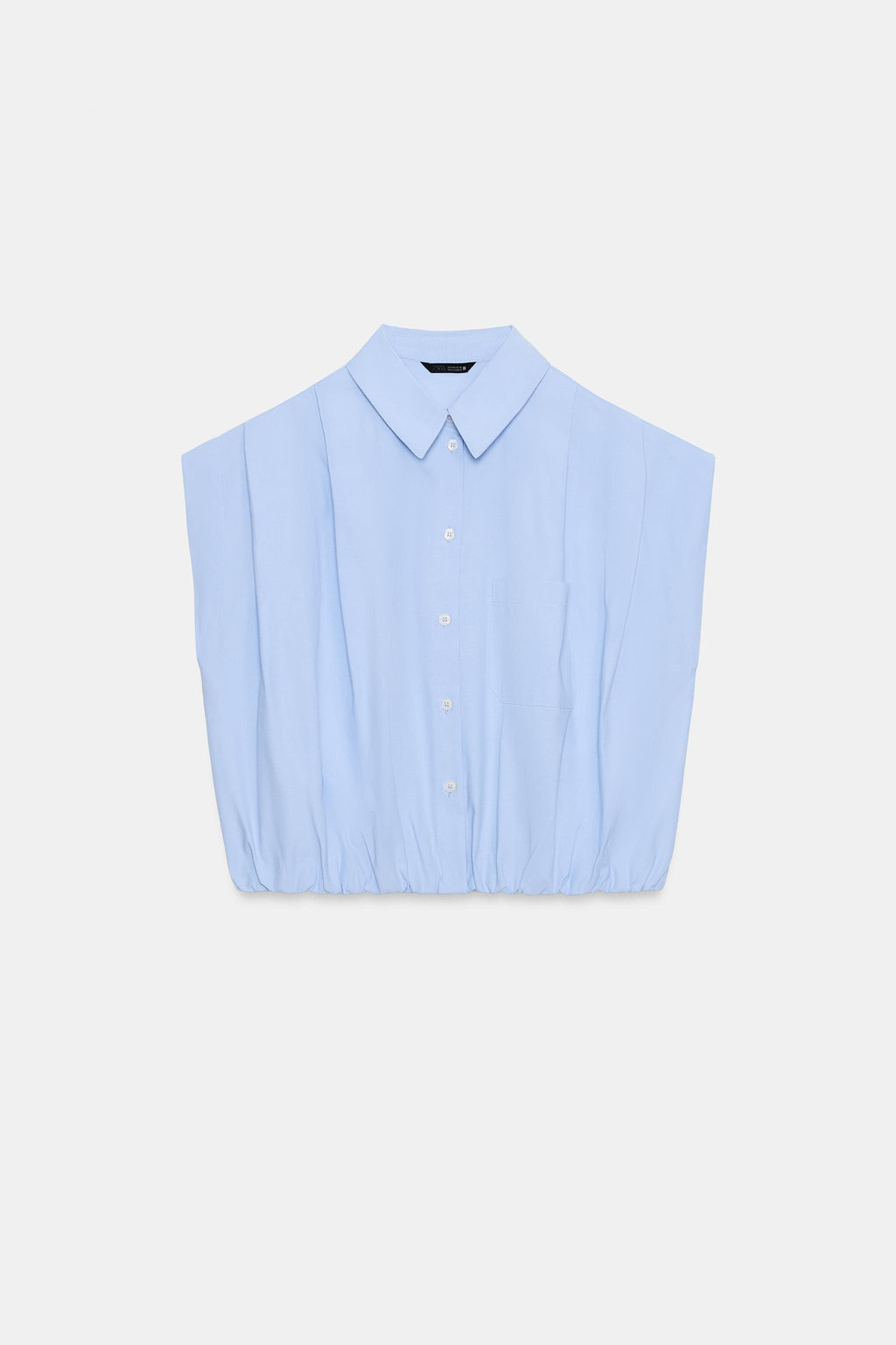 CAMISA CORTA GLOBO / Azul claro - Zara фото 5