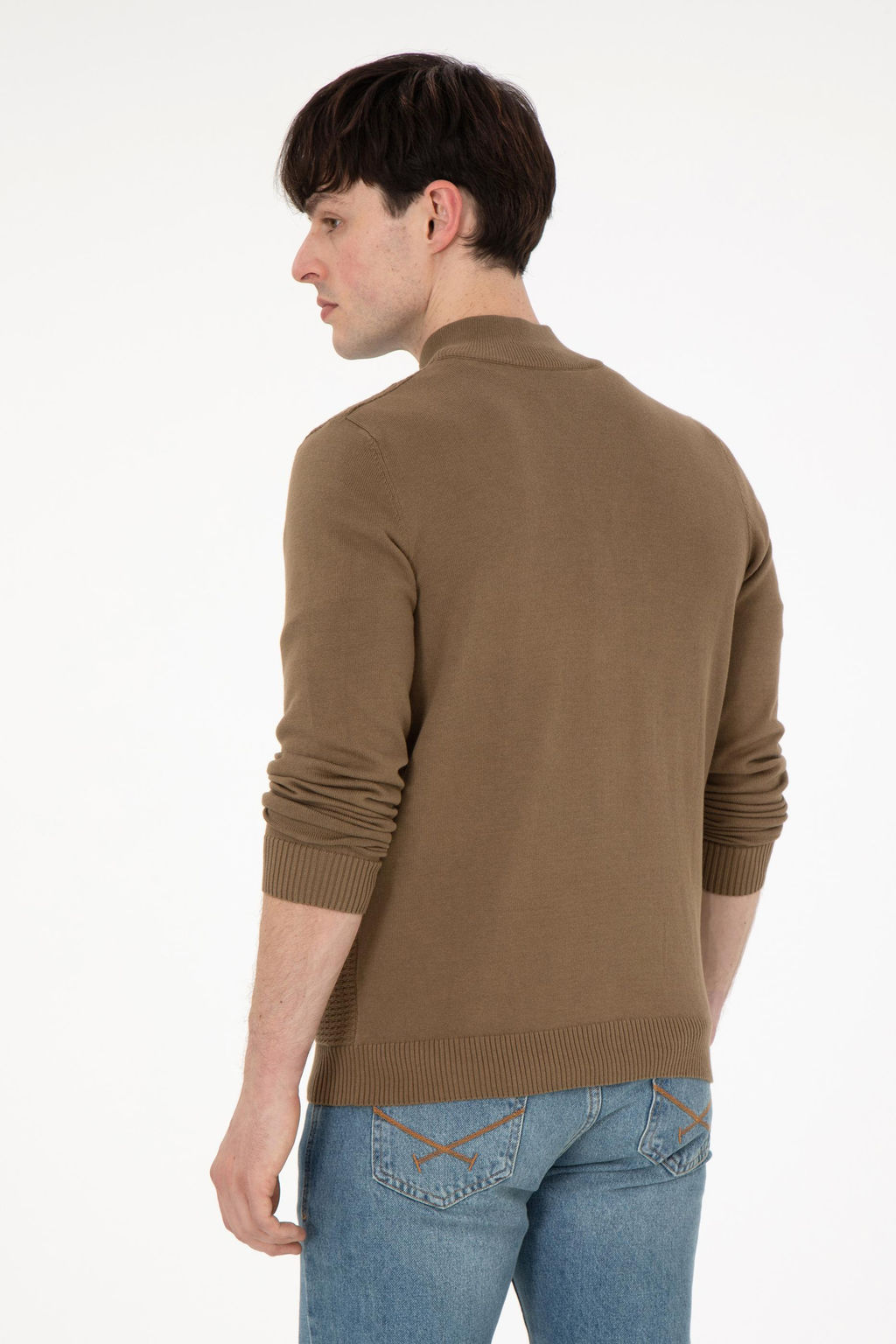 Мужской базовый трикотажный кардиган цвета хаки Неожиданная скидка в корзине - U.s. polo assn фото 12