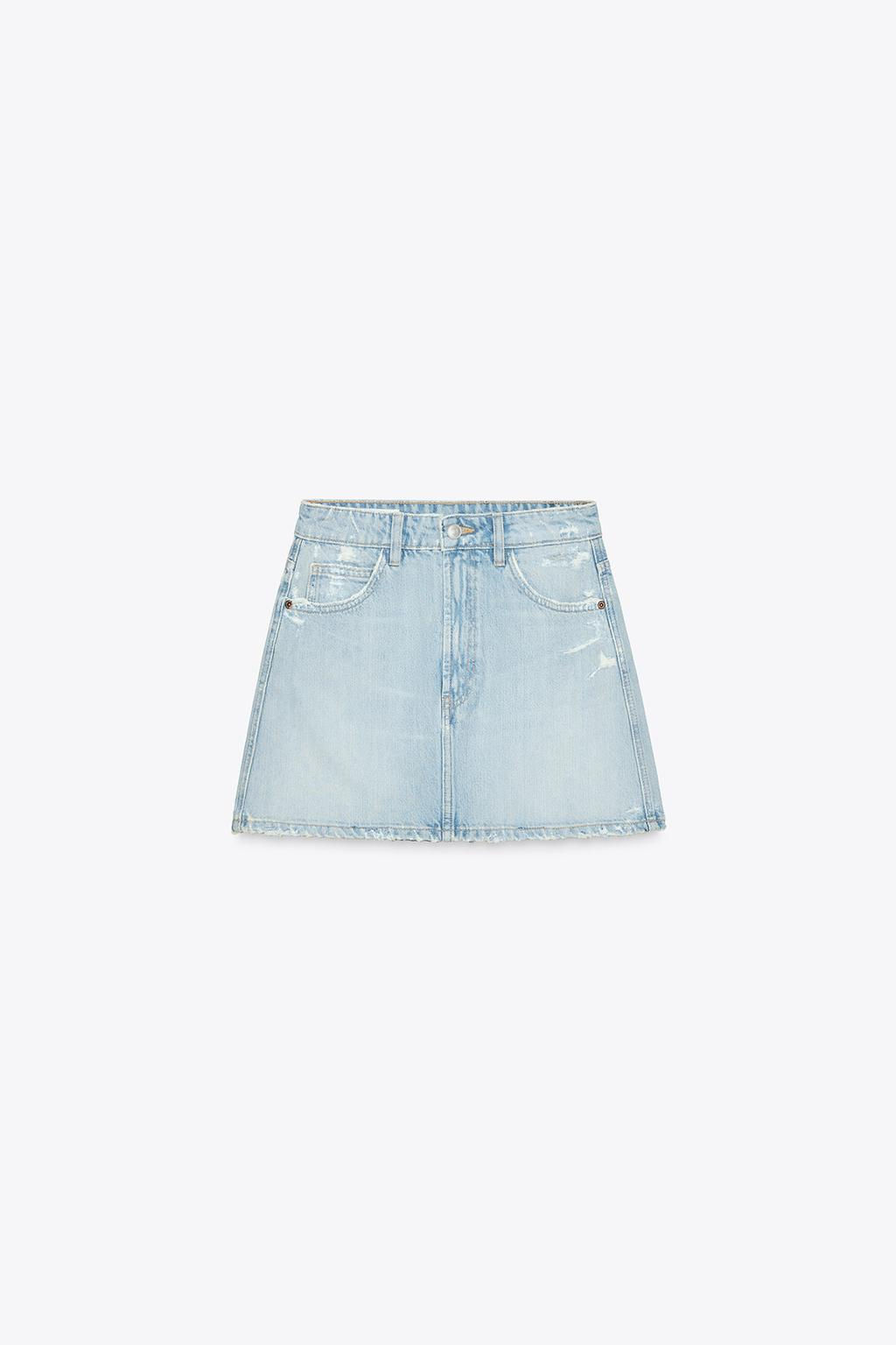 RIPPED TRF DENIM SKIRT - Zara фото 5