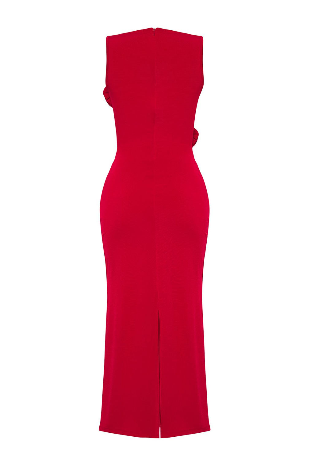 TRENDYOLMILLA Limited Edition K?rm?z? Gul Detayl? Orme Elbise TPRSS25EL00180  фото 6