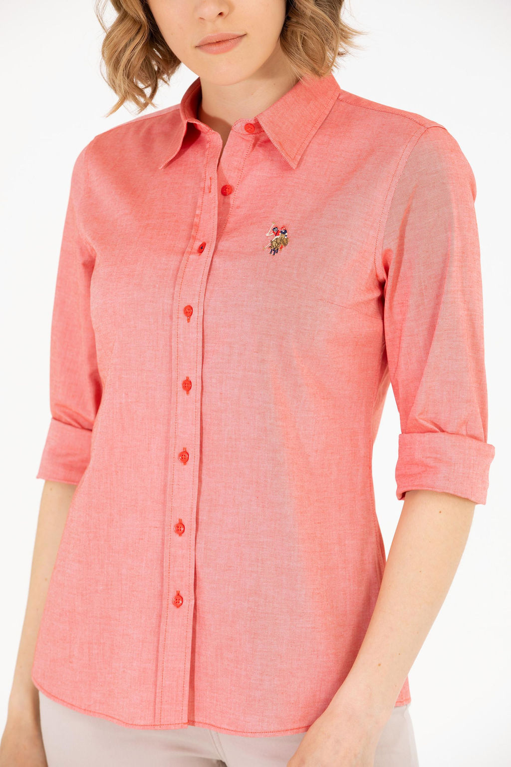 Рубашка женская красная Uzunkol Basic - U.s. polo assn фото 6