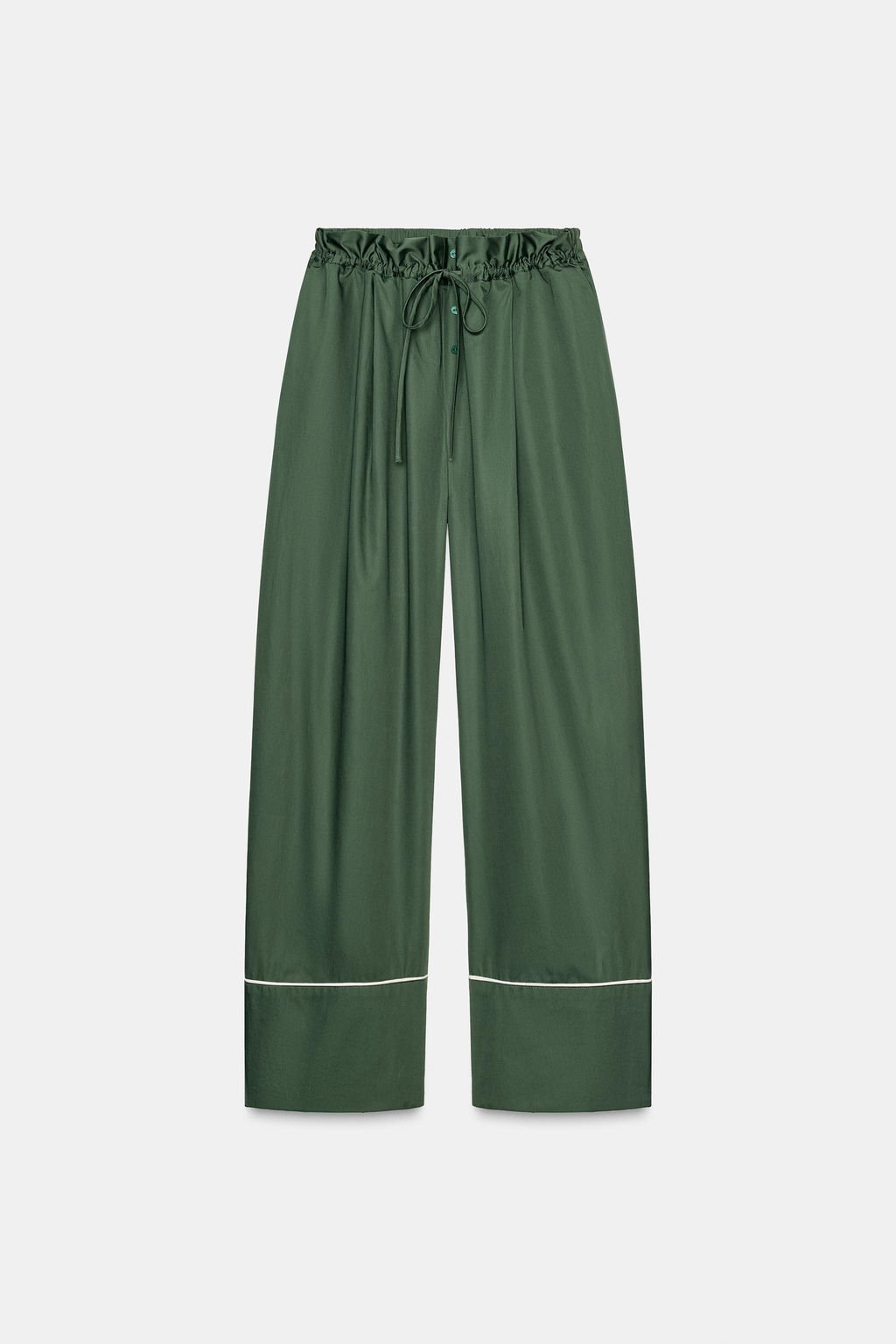 POPLIN TROUSERS WITH CONTRASTING DETAILS - Zara фото 3